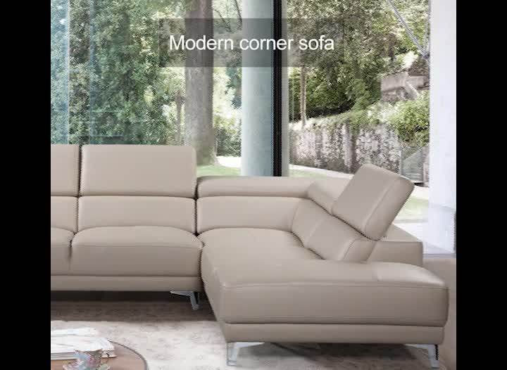 Modern Stylish Design Chesterfield Recliner White Leather Wooden Corner