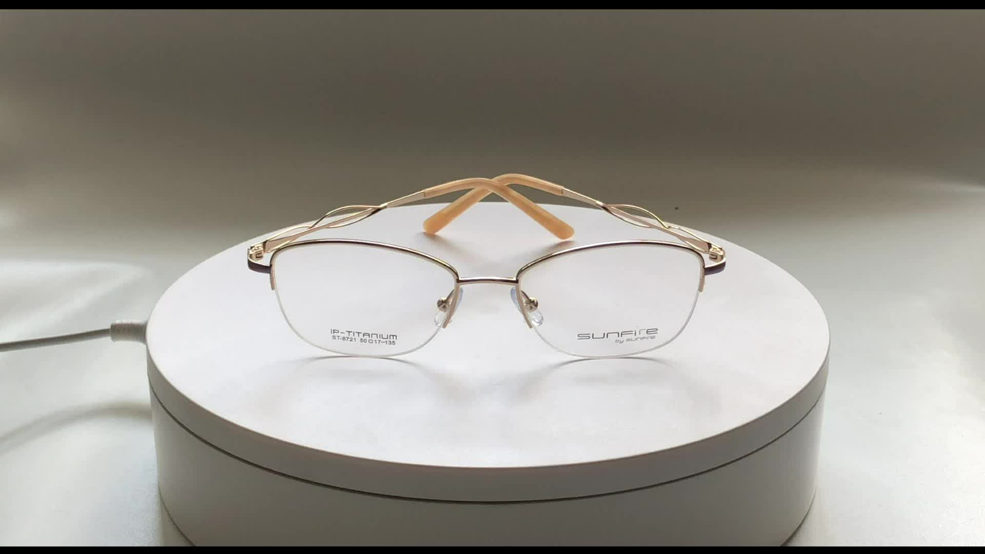 New Style Designer Half Frame Titanium Optical Frames Eyewear Frame