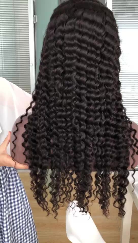 100 Human Hair Deep Wave Pineapple Wave Full Lace Wig Lace Front Wigs