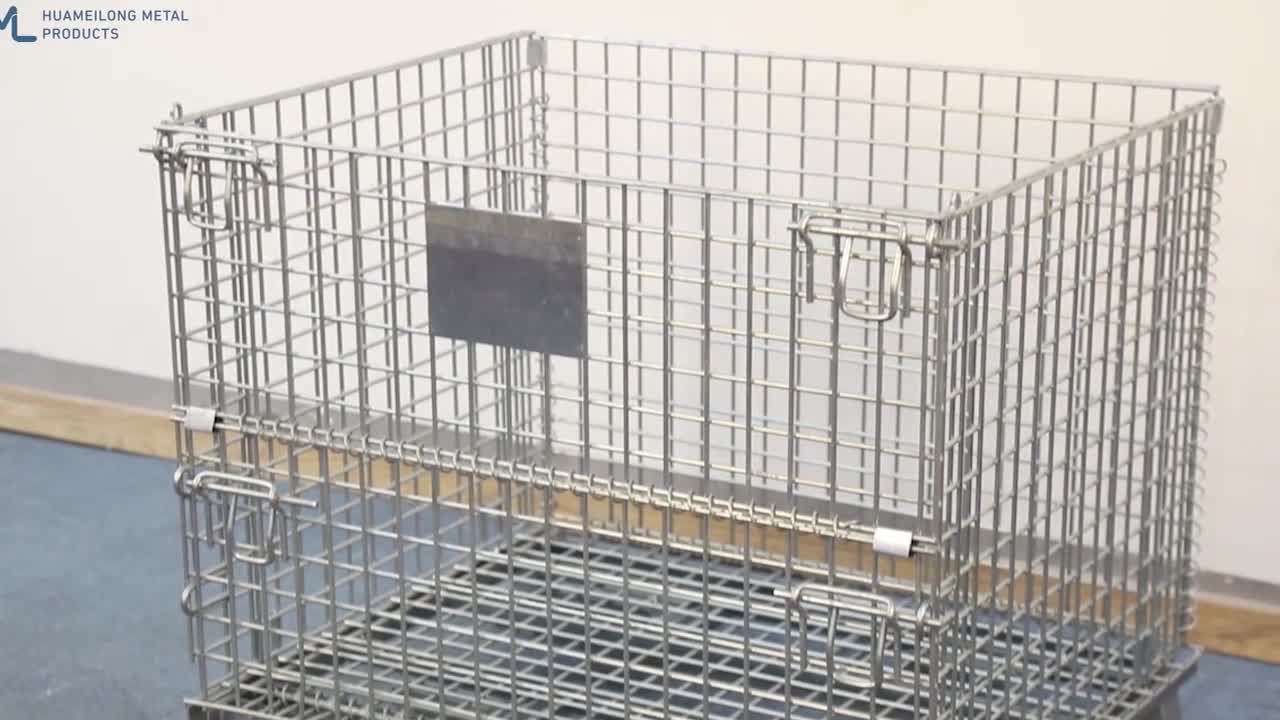 Heavy Duty Storage Collapsible Welded Galvanized Stacking Foldable