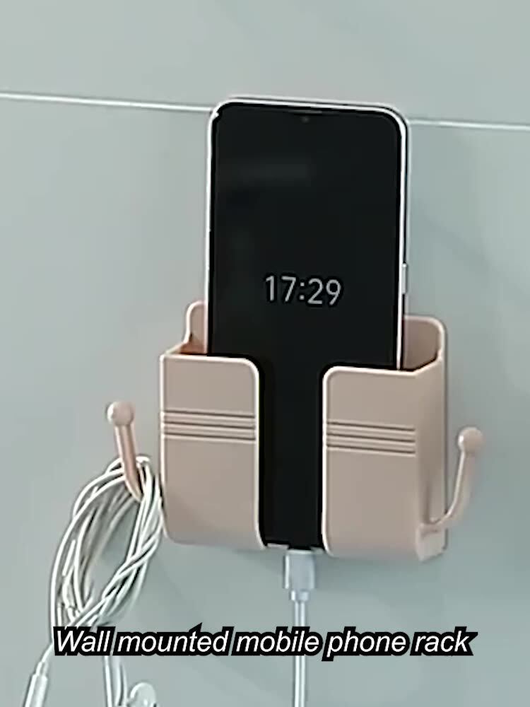 Wall Mount Phone Holder Universal Multipurpose Plastic Storage Box Wall
