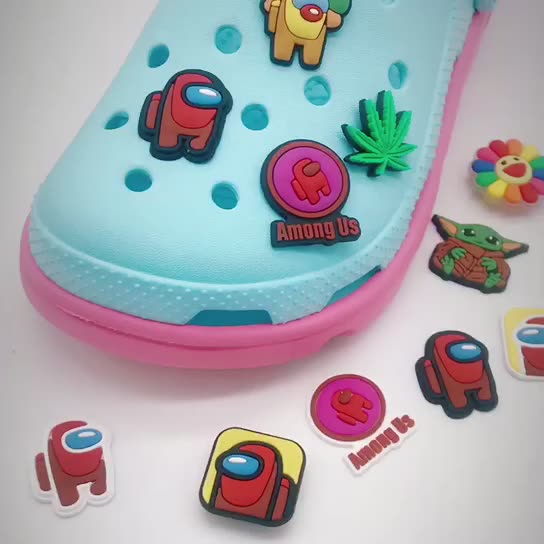5 PCS Among Us Game Toy Designer Cheap Custom Amoung Soft PVC Cartoon Croc Shoe Charm Crewmate Among Us for Shoe Decorations
