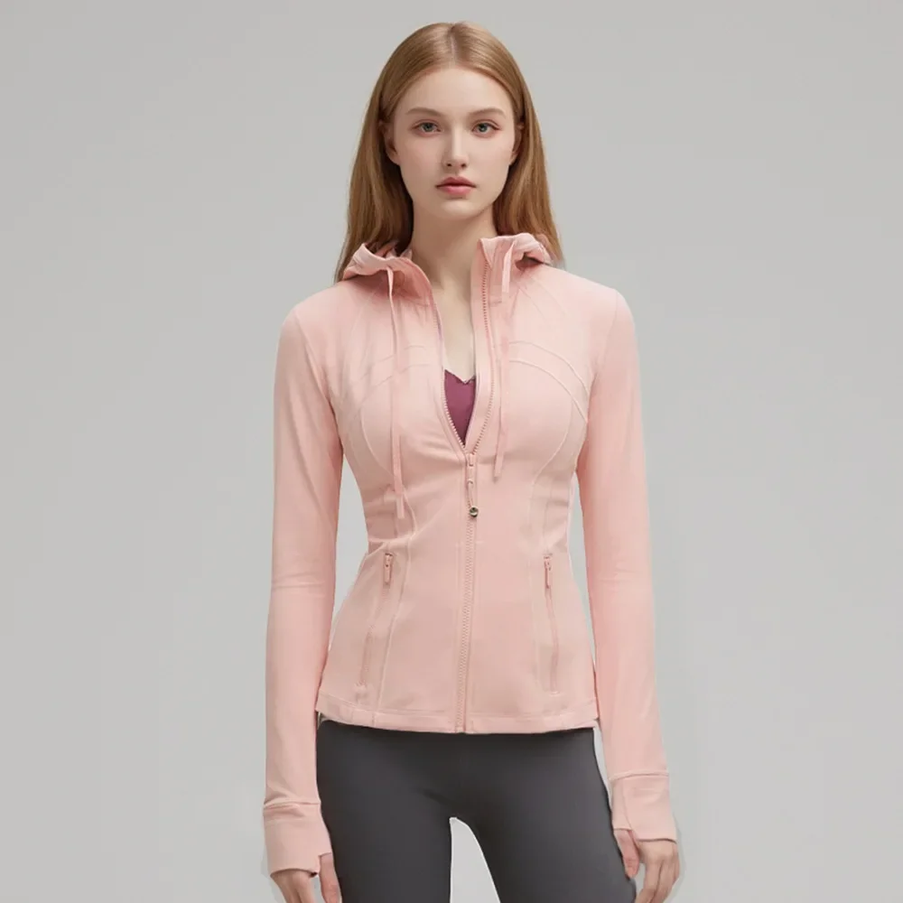 Upgraded Third Generation Nude Mesh-Free Hooded Jacket Quick-Drying Slimming Fitness Yoga Hooded Cardigan Sports Jacket for Women