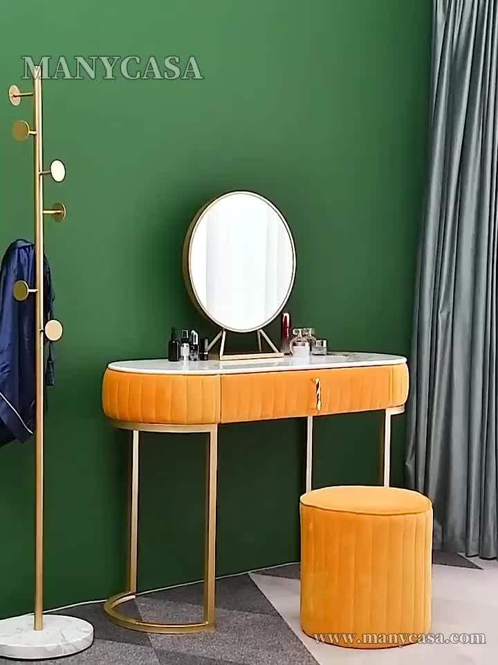 Rounded Shapes Schminktisch Modern Luxury Dressing Table Chair Set