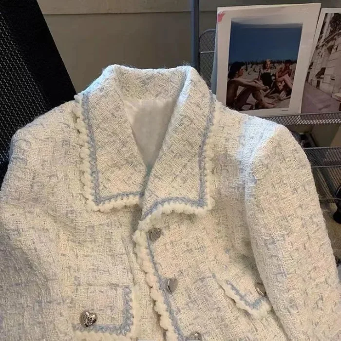 Пальто, осень модный элитный короткий пиджак, стиль Chanel, французский стиль