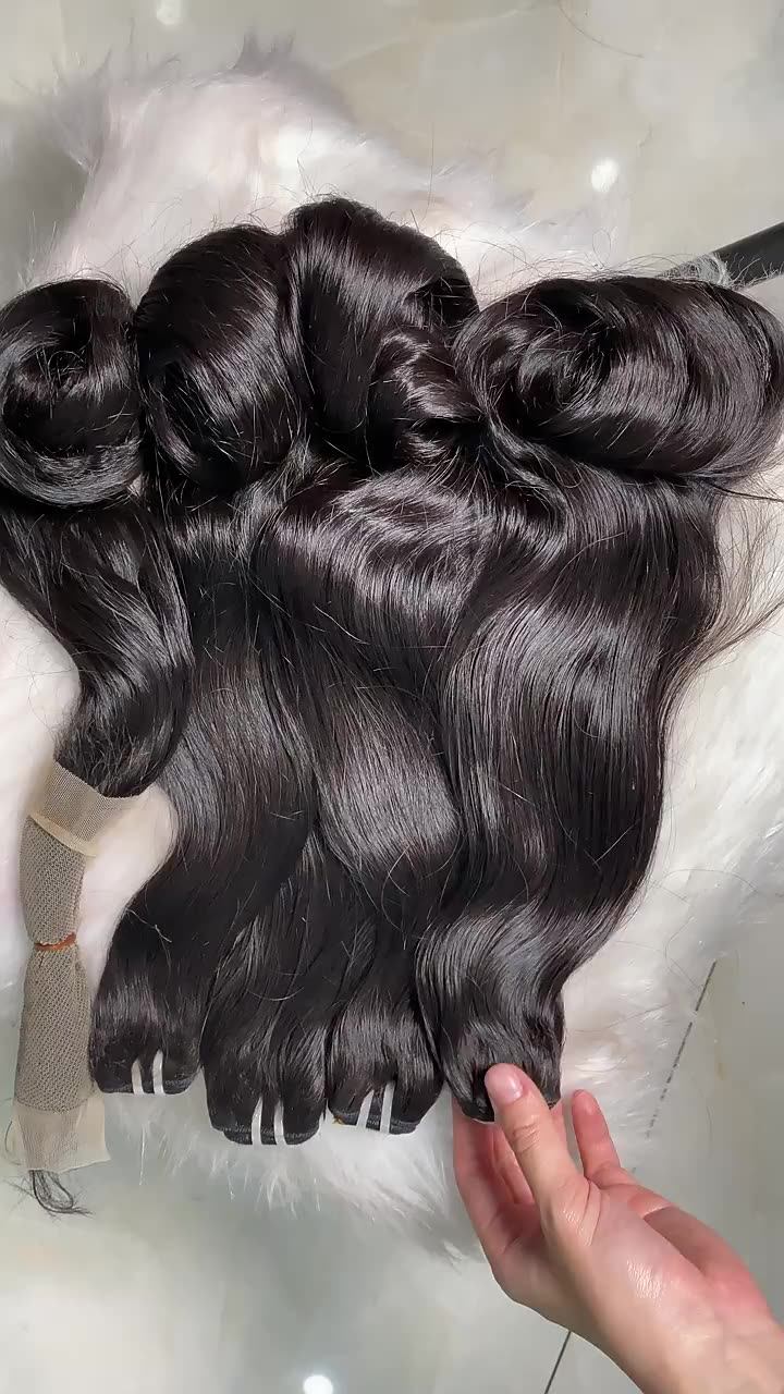 Best Quality Weft Human Hair Extensions Wholesale Vietnamese Hair Bundles Super Double Drawn