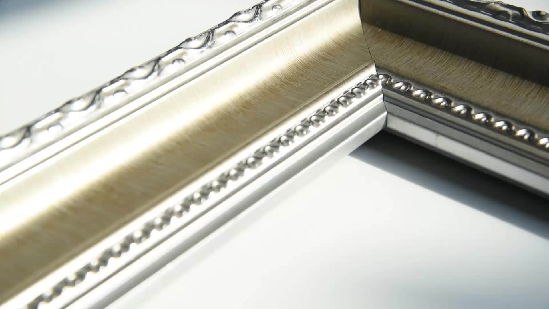 Custom Size A1 A2 A3 Luxury Silver Solid Wood Carved Baroque Picture