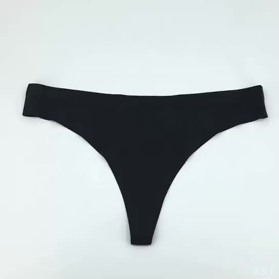 Custom Cute Print Black Seamless Soft Thong Underwear Sexy Women 