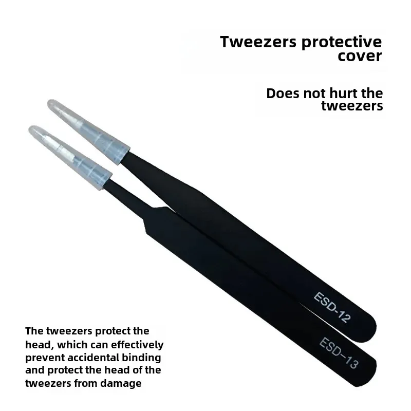 Tweezers 6-piece ESD pointed elbow stainless steel tweezers mobile phone repair bird's nest hair picking professional tool suit
