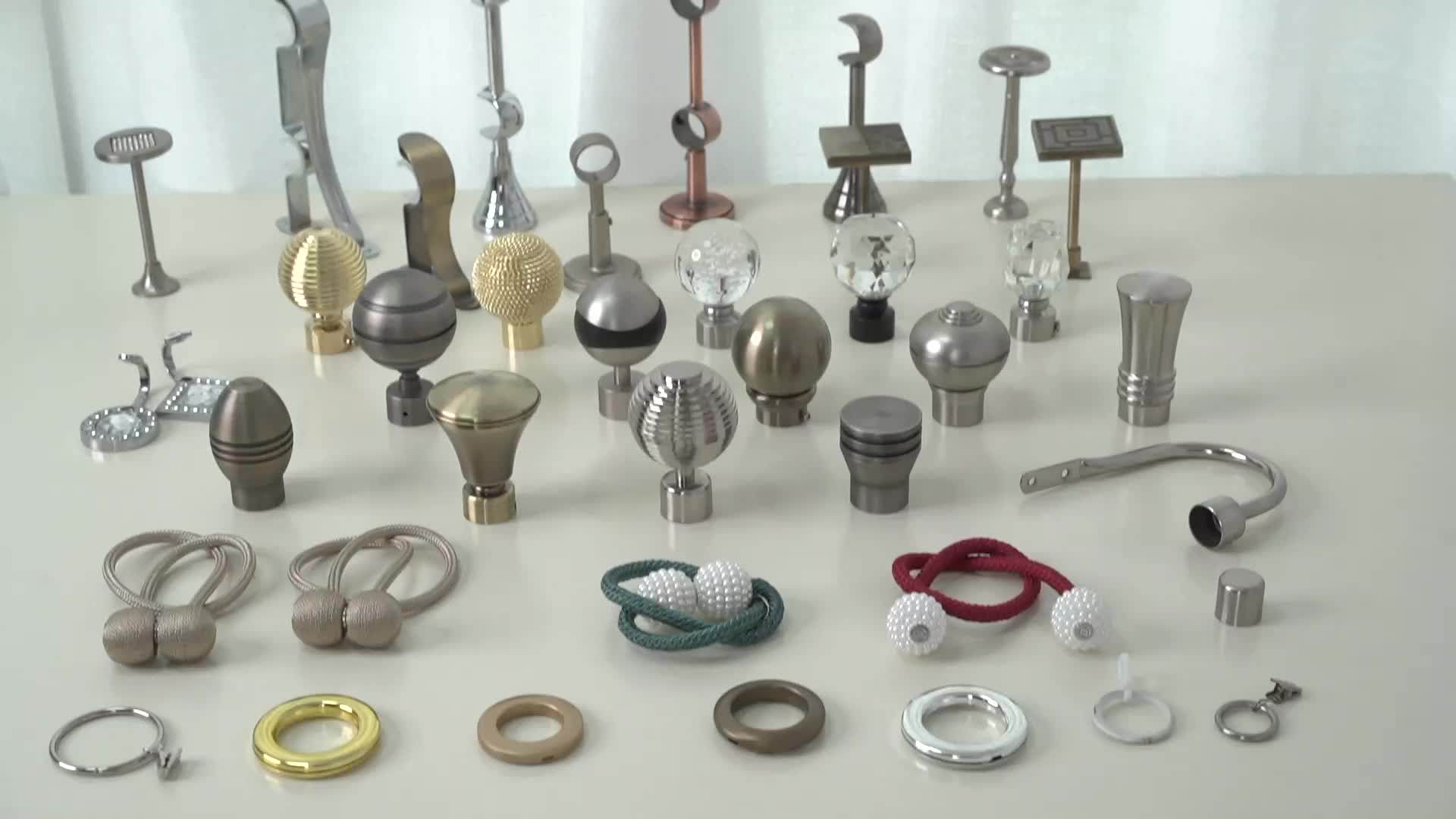 Simple Curtain Rod Pipe Poles Iron Steel Aluminum Plastic Accessories