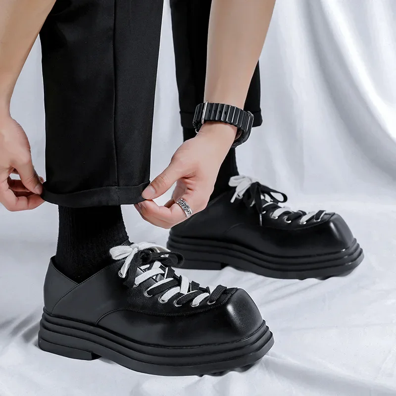 Fashionable trend shoes platform, summer shoelaces for leather shoes