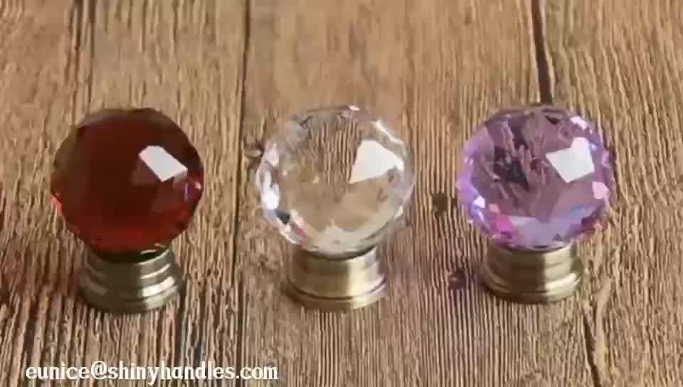 Different Colors 30mm Round Purple Supply Cheap Crystal Glass