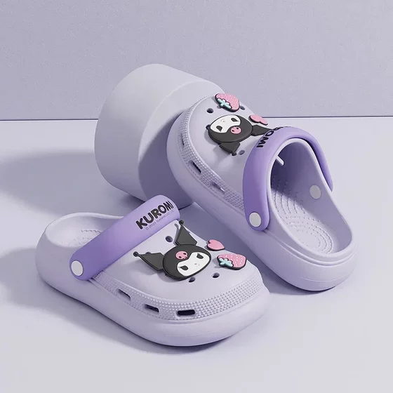 Sanrio Summer New Children's Cave Shoes Girls Princess Beach Shoes Toe Sandals Soft Sole Middle and Large Children's Slippers