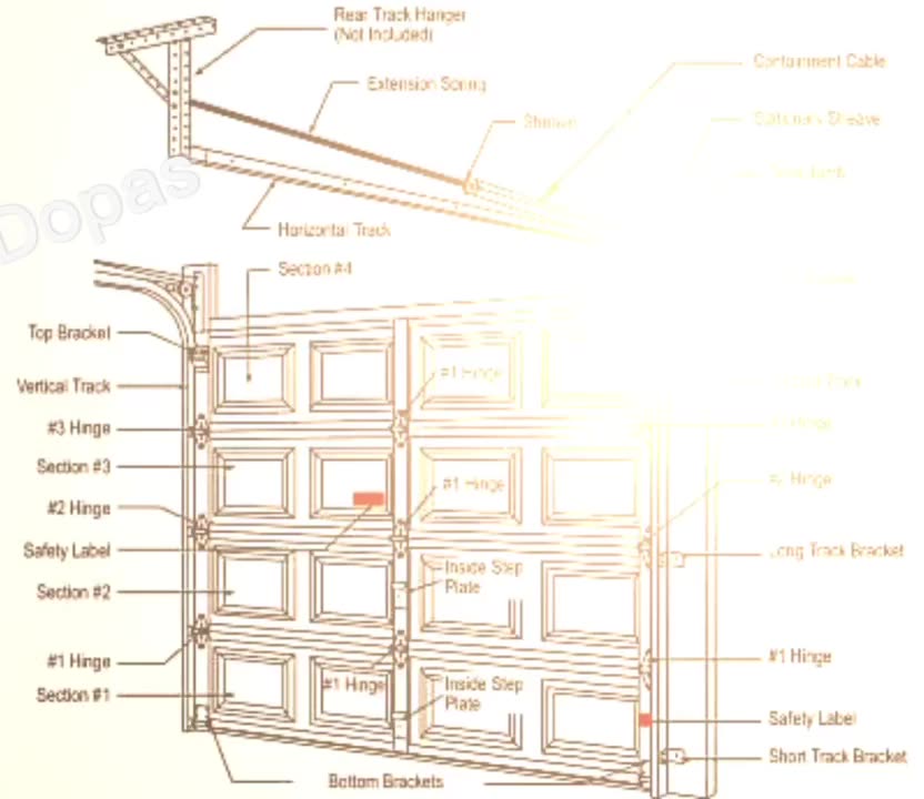 Garage Door Hardware Repair Kit Installation Box For 16*7 Or 8*7 Door