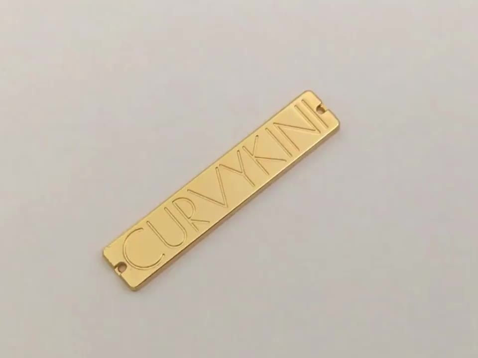 Custom Rectangle Metal Clothing Labels,Design Gold Metal Logo Plate