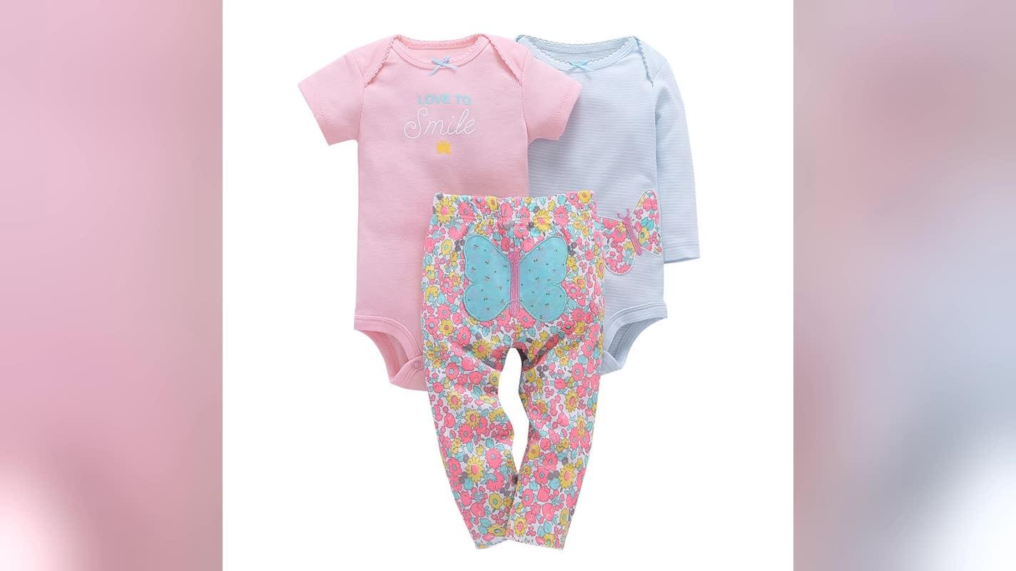 Cute Designs Baby Clothing Romper 100 Cotton Infant 3pcs Bodysuits Set