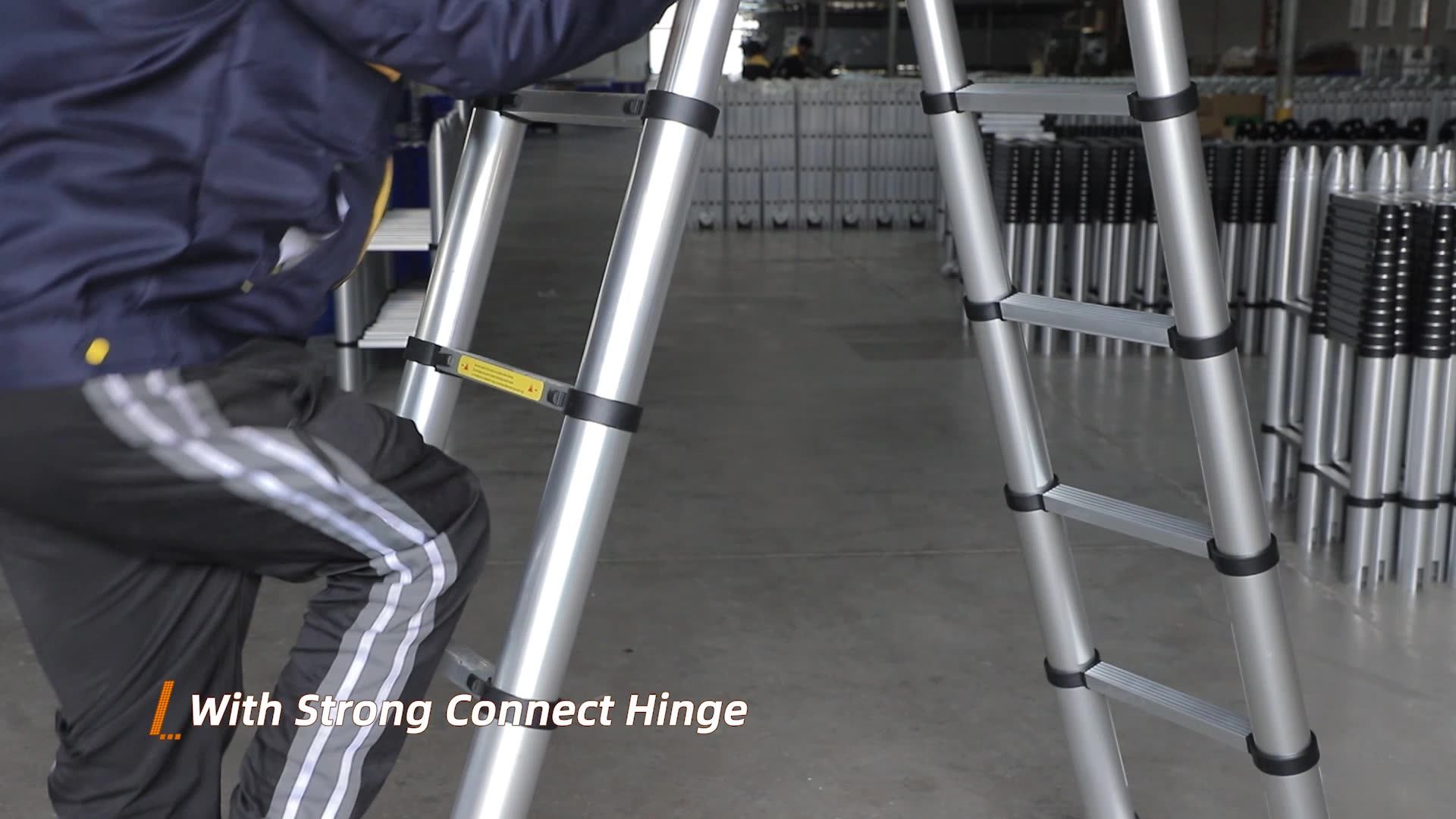 Adjustable Length Folding Aluminium Ladder Telescopic Engineering