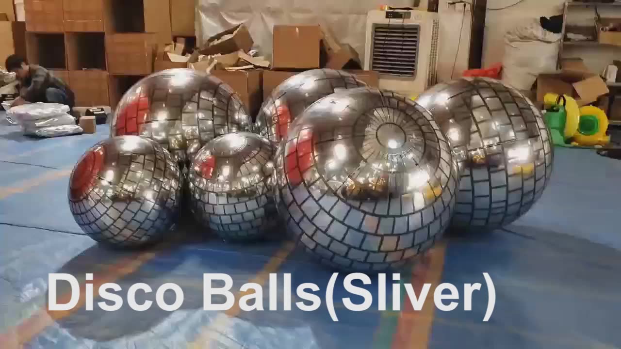 Commercial decorative pvc inflatable ball handing inflatable mirror