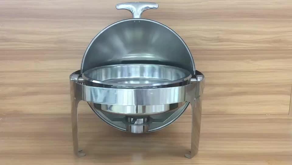 Round Rolltop Chafing Dish Electric Food Warmer Chafer With Fuel