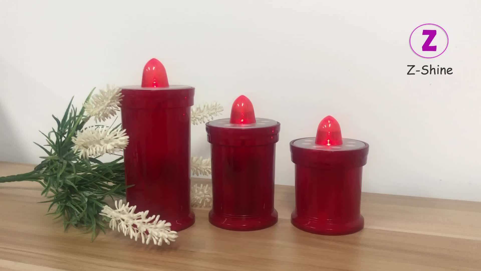 Ip44 Water Proof Votive Ornaments Memorial Candles Wholesale Flameless Tomb Cemetery Candle Led