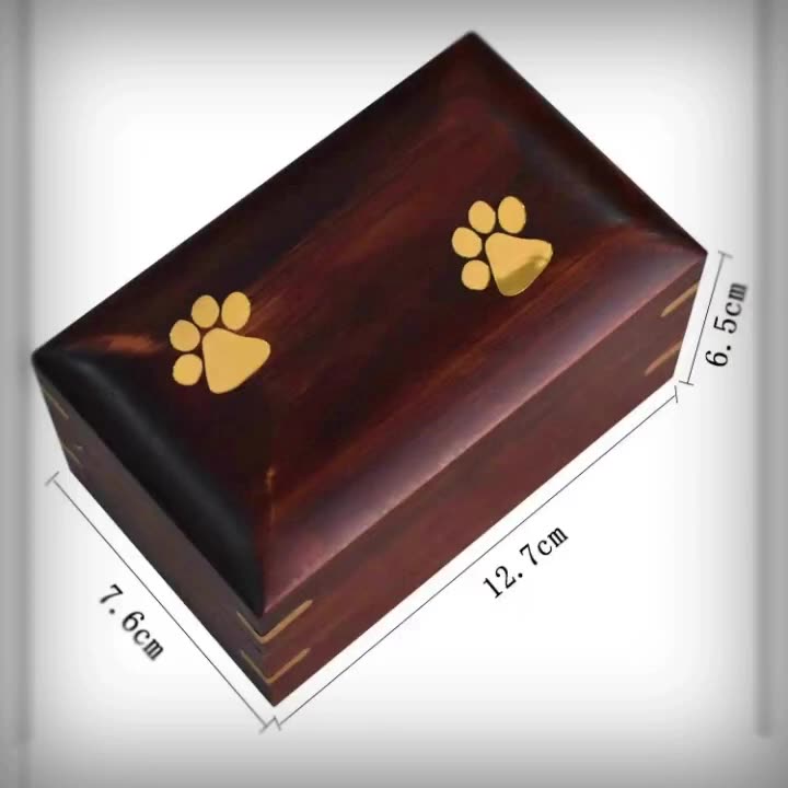 现货木质宠物骨灰盒狗狗猫咪棺材盒宠物殡葬用品实木骨灰棺材盒 - 做旧/12.7*7.6*6.5