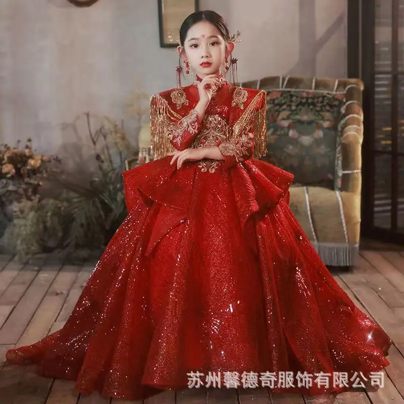 Xiuhe dress bride 23 new wedding dress dragon and phoenix gown tassel Chinese wedding dress slimming Chinese style women's summer