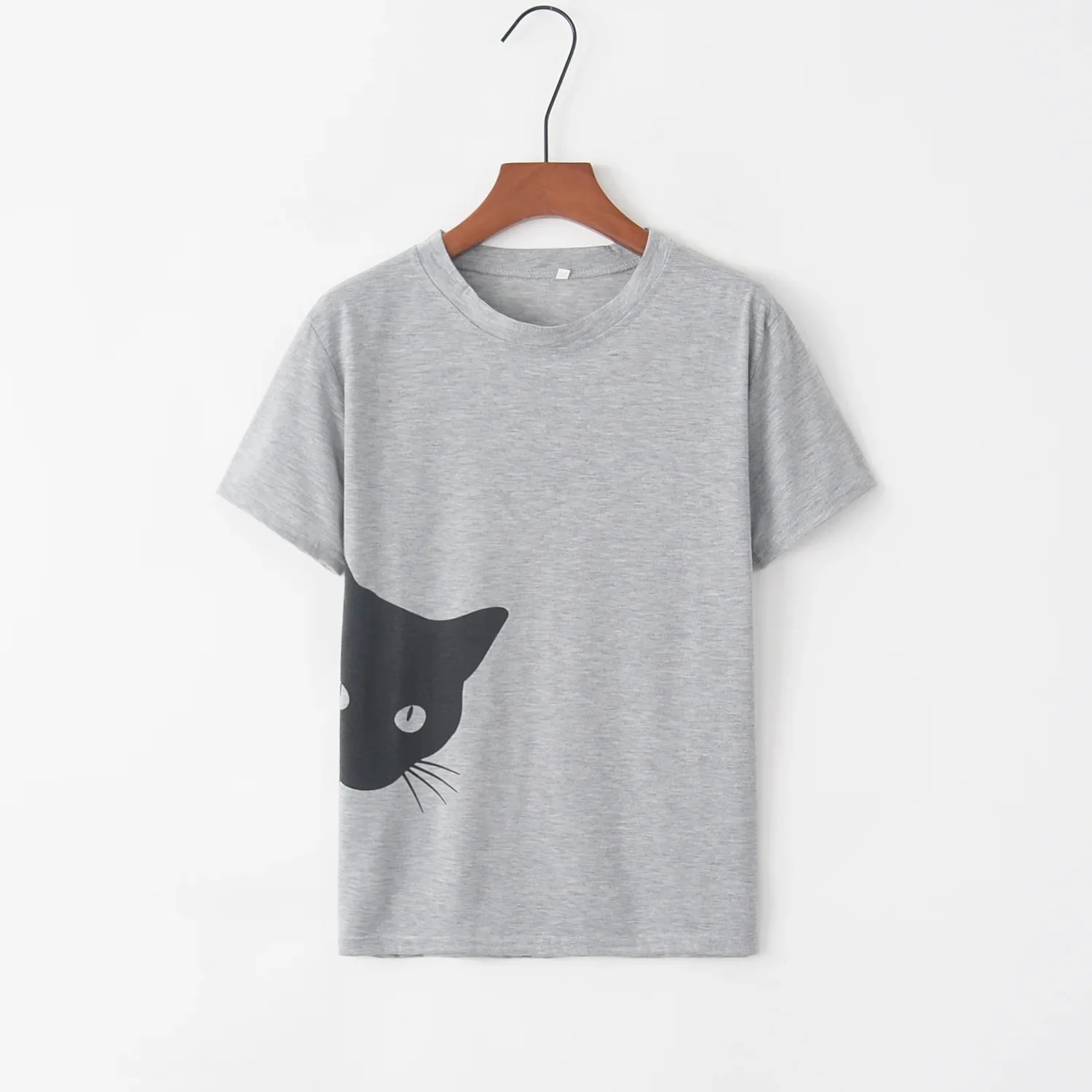 Футболка с коротким рукавом и круглым воротом, AliExpress, европейский стиль, 2020 год, принт, облегающий