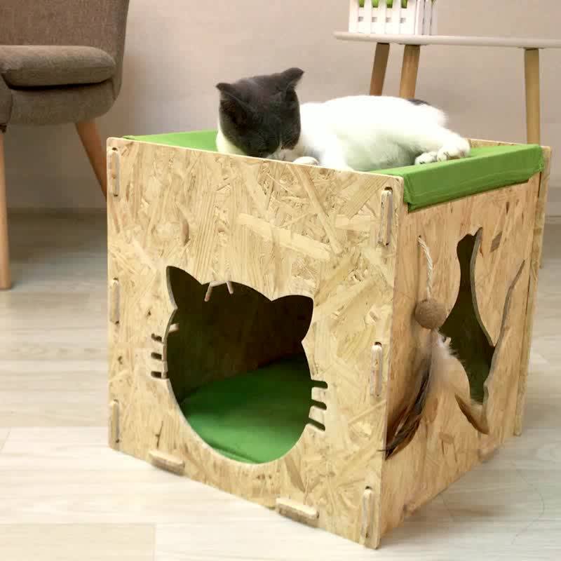 Osb Board Cat Hammock House Wooden Kennel Bed Cat Beds Hammock Buy