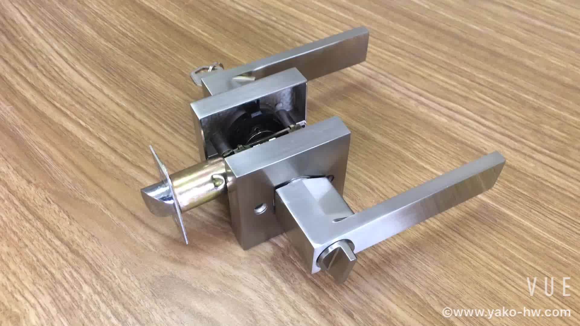 Hotel Toilet Cylindrical Latch Push Master Door Knob Locks Security