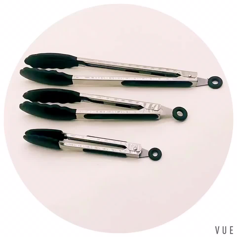 Durable Super Heavy Duty Bbq Grill Tongs Nonstick Kitchen Silicone