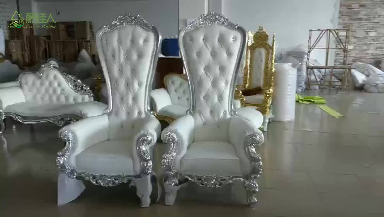 Luxury Carved Wooden King Quince Throne Chair King And Queen Chairs