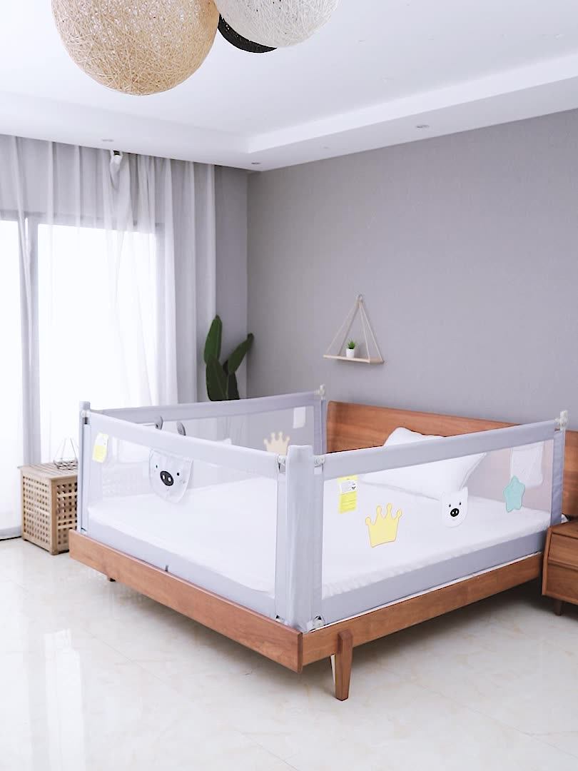 Adjustable Friendly Crib Guards Fence Barrier Baby Bed Safety Rails