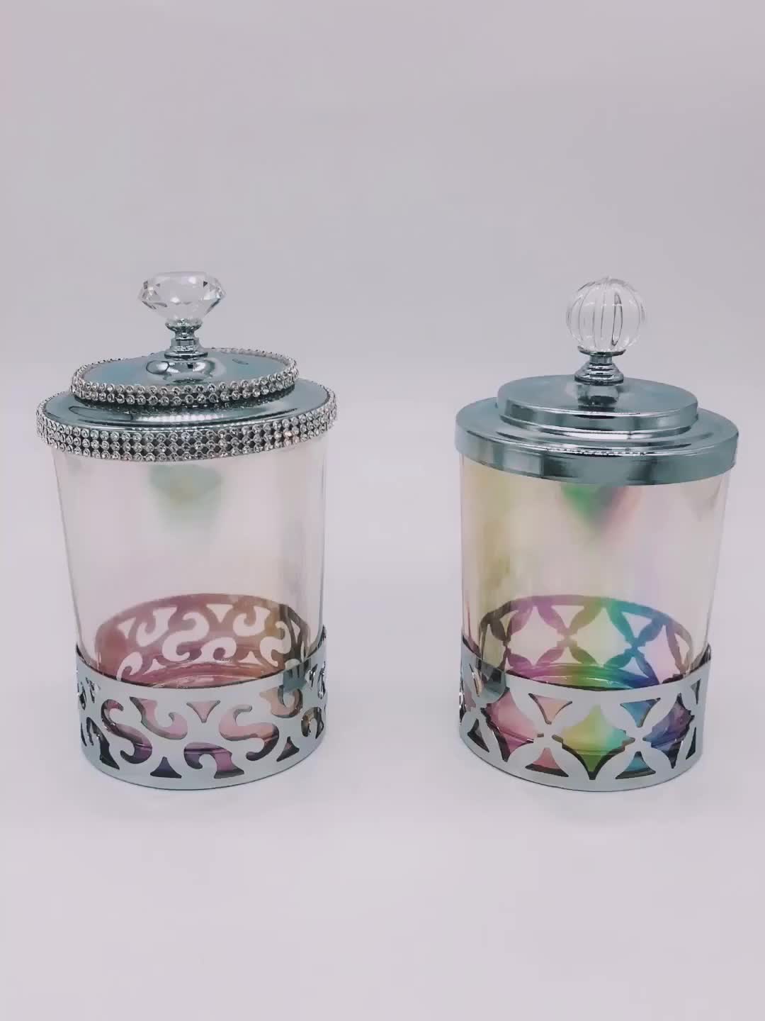 Glass Containers Jar Crystal Terrarium Clear 500ml Round Custom Cookie