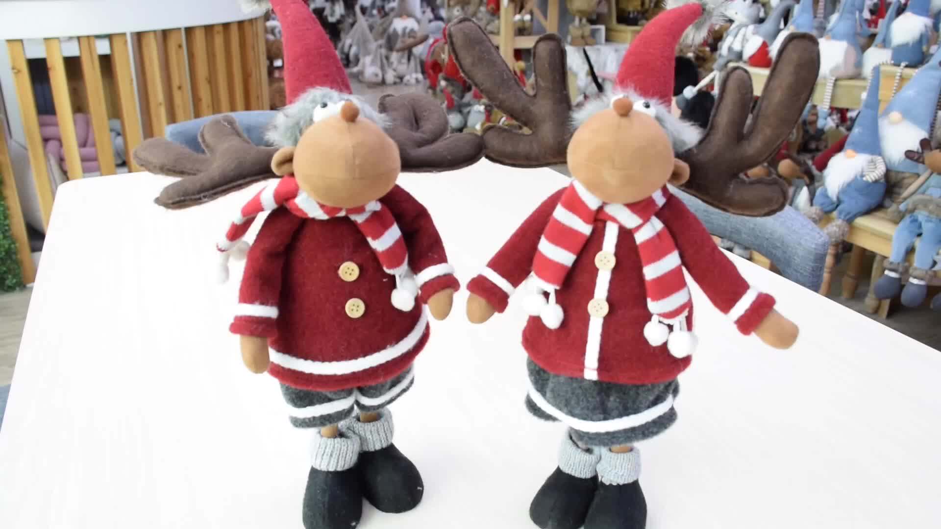 Swedish Handmade Ornament Christmas Deco Reindeer Stuffed Figurines Elk