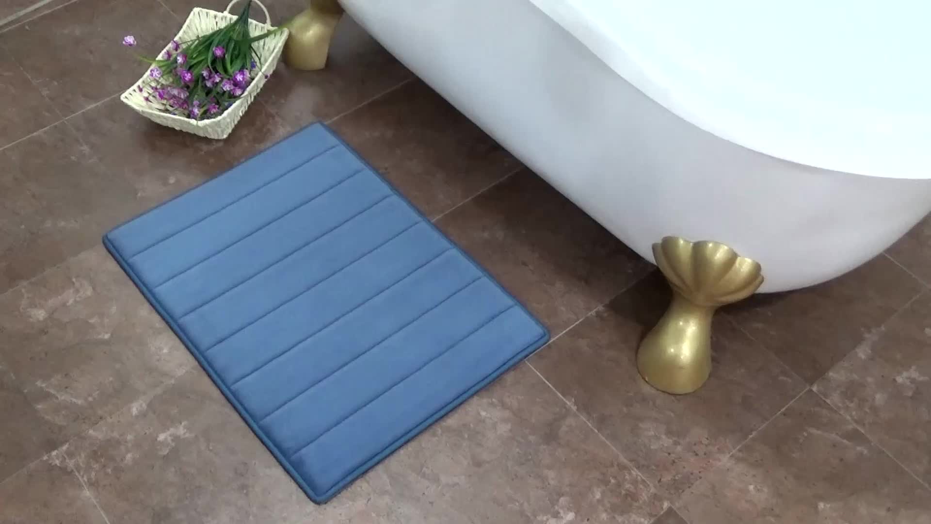 Air Layer Hand Made Bathroom Foot Mats Chenille Non Slip Bathroom Floor
