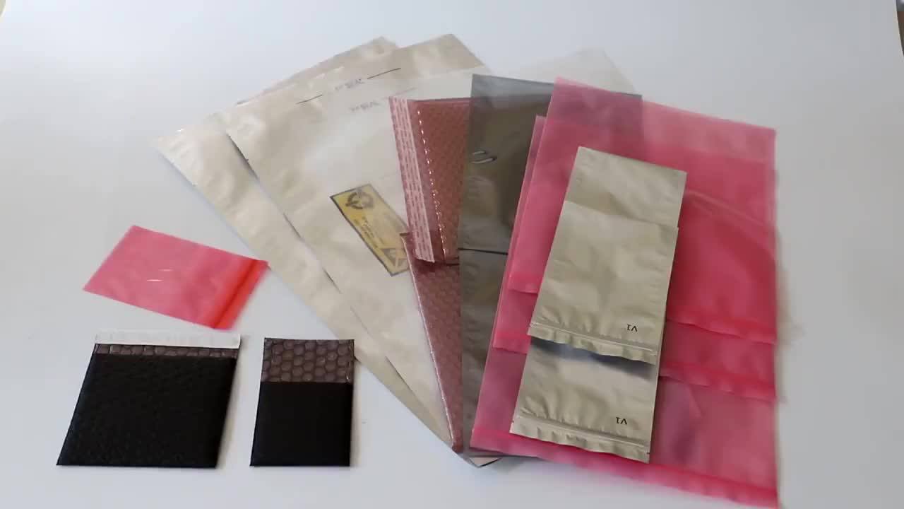 Custom Vacuum Sealed Resealable Zip Lock Esd Aluminum Foil Plastic Bags Moisture Barrier Esd
