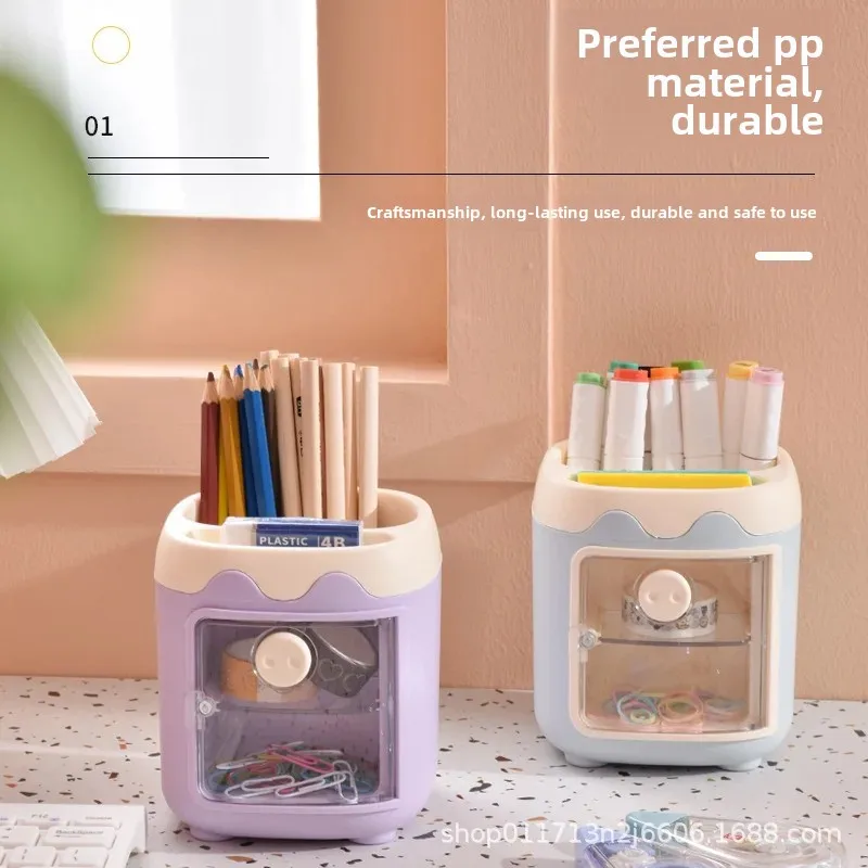 Pens holder for elementary school students, children's table storage system for men and women, cute pencil