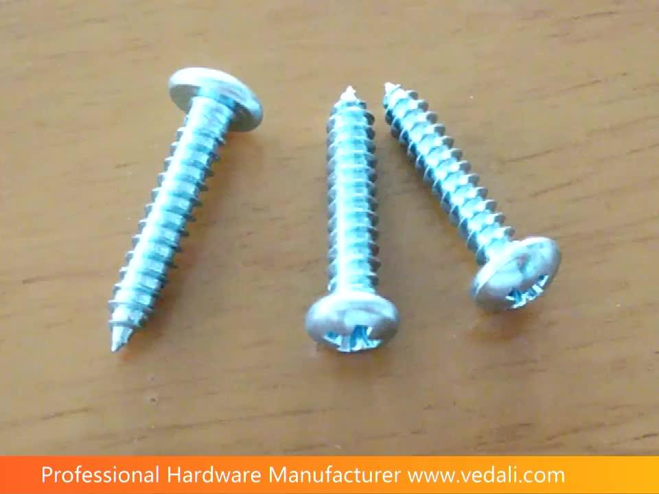 Pan Head Self Tapping Screws For Plastic Galvanized Cross Recessed