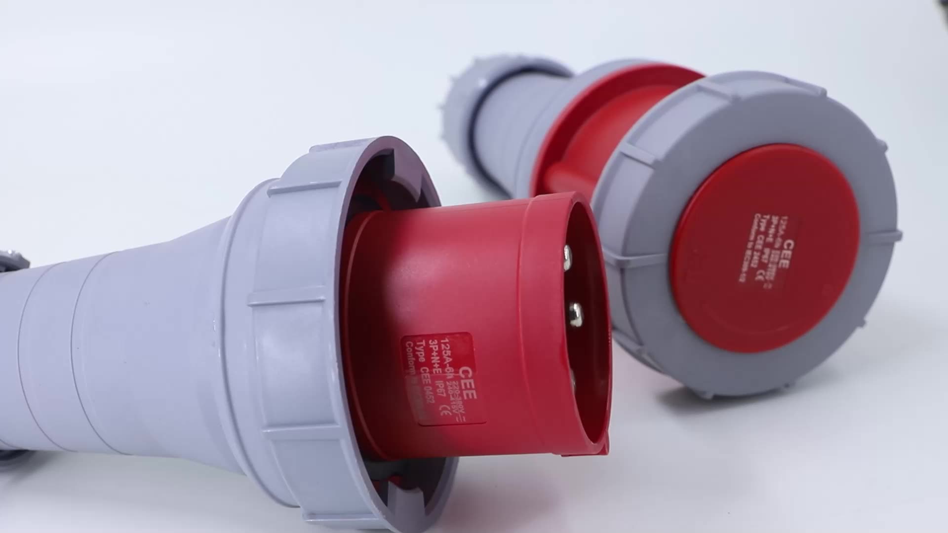 Iec Cee 220v 63a 125a Industrial Connectors Electrical Ip67 4pin