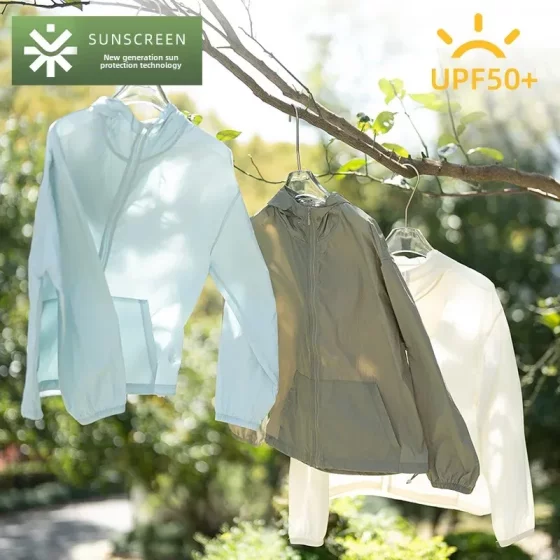 Summer Loose New Sunscreen Clothing Women's Hooded Long-sleeved Sunscreen Skin Clothing Lightweight Zipper Waterproof Washable Cardigan Jacket