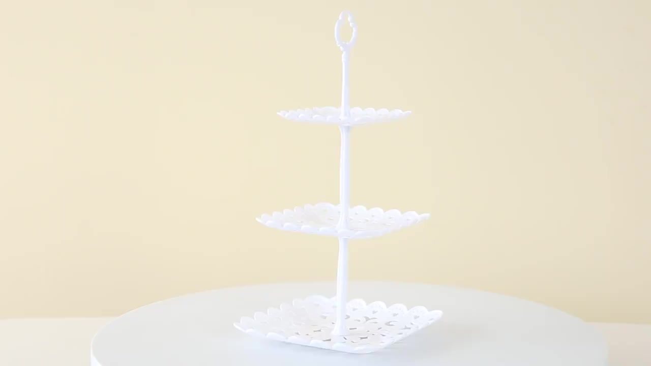 Cheap 3 Tiers White Plastic Disposable Party Cake Stand Wholesale Buy
