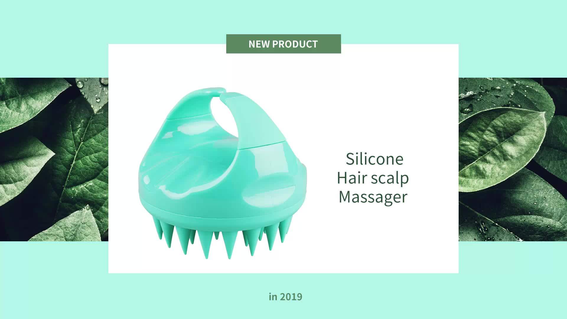 Private Logo Wheat Straw Silicone Scalp Massager Shampoo Brush Round
