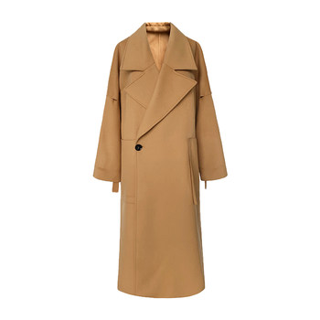 HONORE古月 王炸款/高定系列双面羊绒大衣 驼色宽松长款毛呢外套