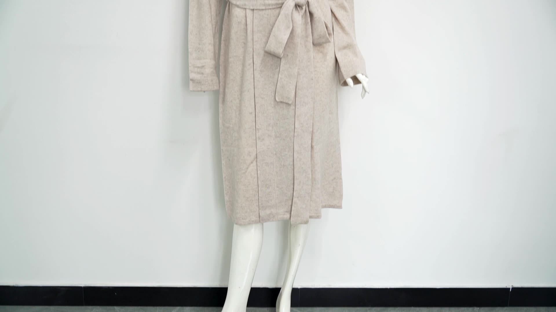 Long Sleeve Deep Wraps 100 Cashmere Cotton Wool Robes Dressing Gown