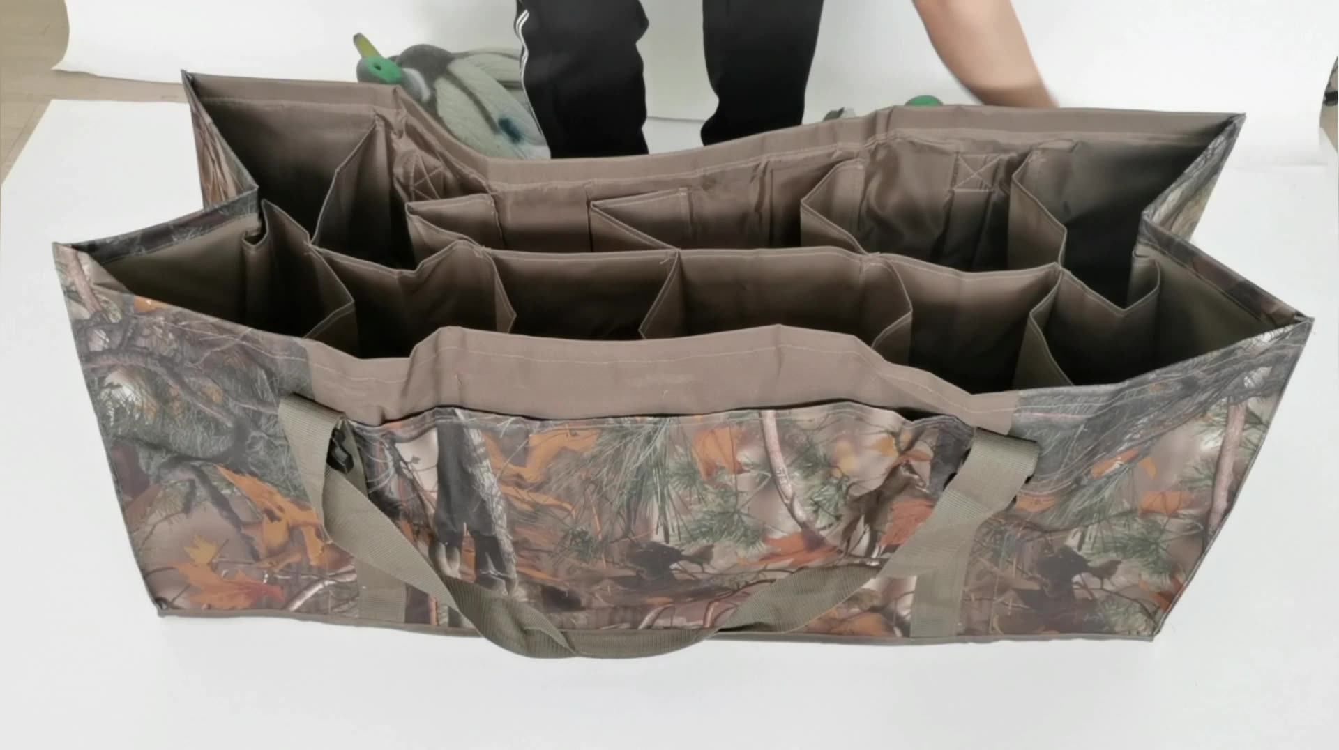 Outdoor Waterfowl Hunting 12 Slot Duck Decoy Bag With Shoulder Strap