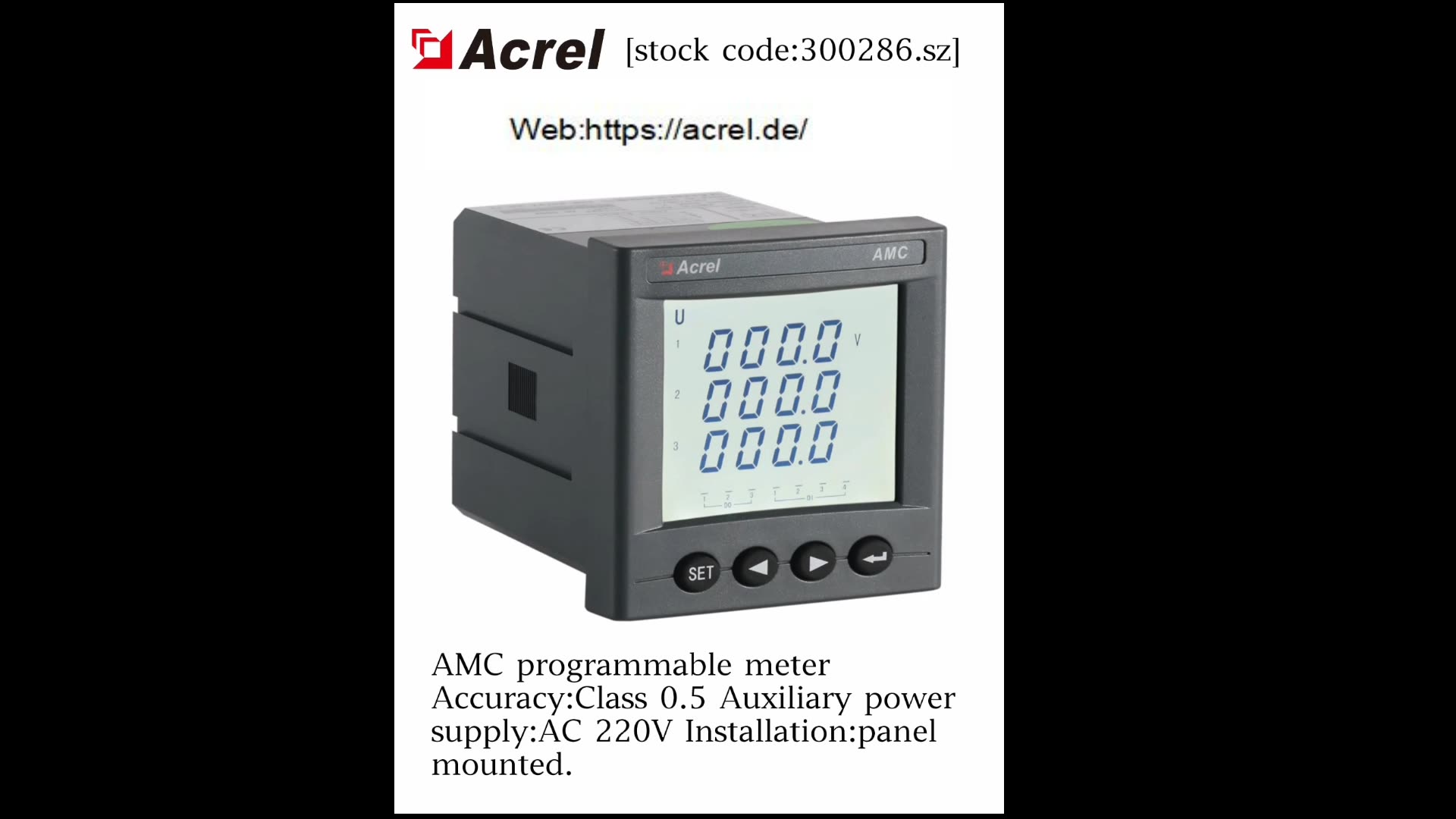 Acrel Amc72le4/kc Multifunction 3 Phase Panel Electric Power Meter