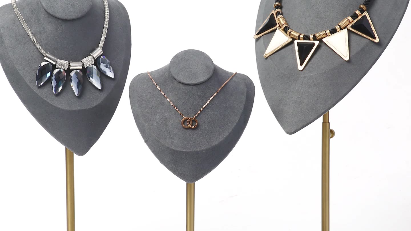 Luxury Commercial Jewelry Window Display Rack Necklace Display Set Bust