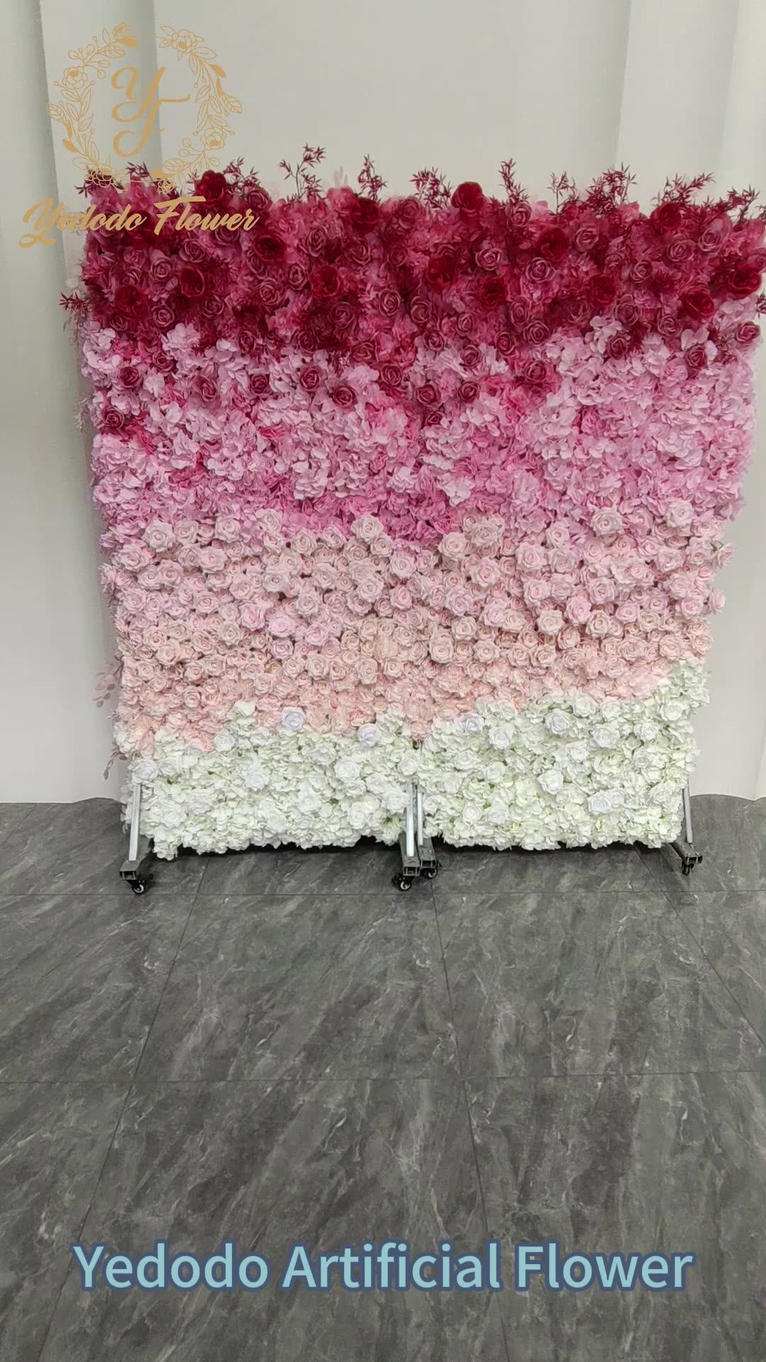 Artificial Silk Flower Wall Backdrop Rose Red Silk Rose Flower Fabric