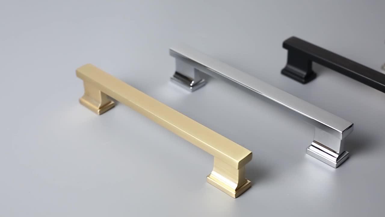 Fine Workmanship Zinc Alloy Chrome Door Handle,Kitchen Square