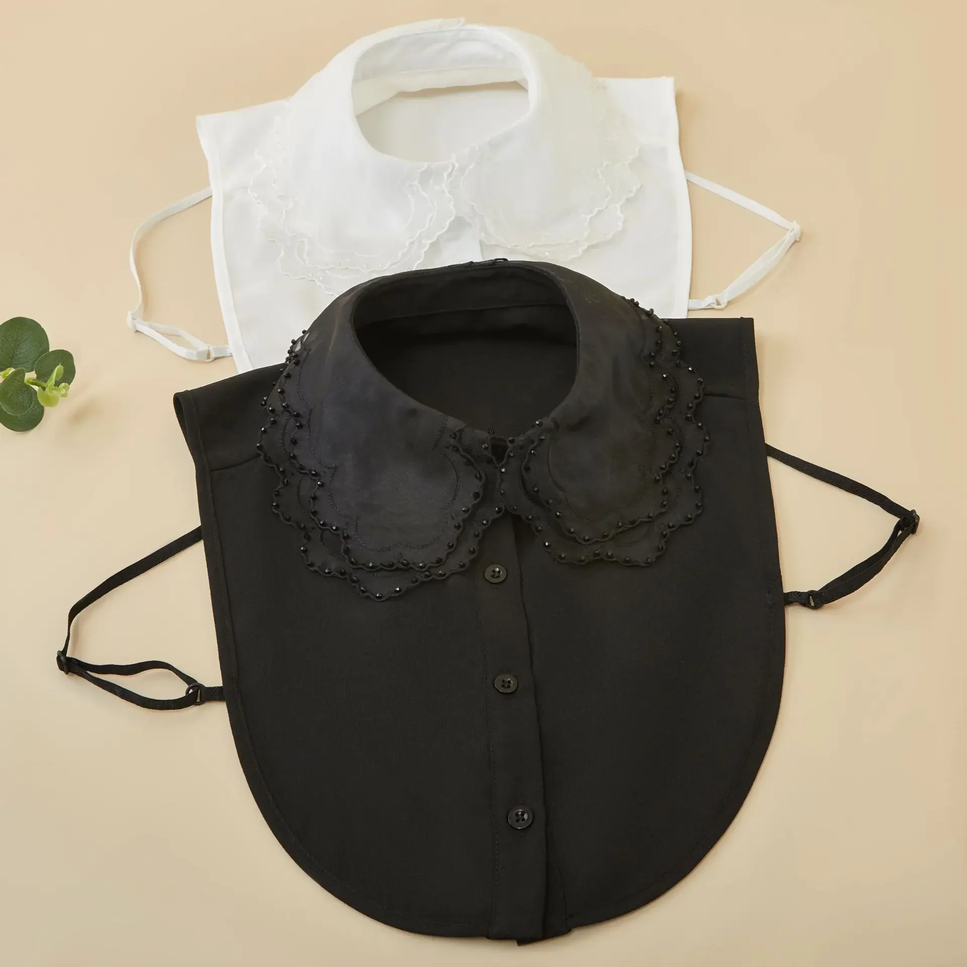 Heavy Industry Handmade Beaded Embroidery Boutique Organza Embroidery Fake Collar Half-length Clothes